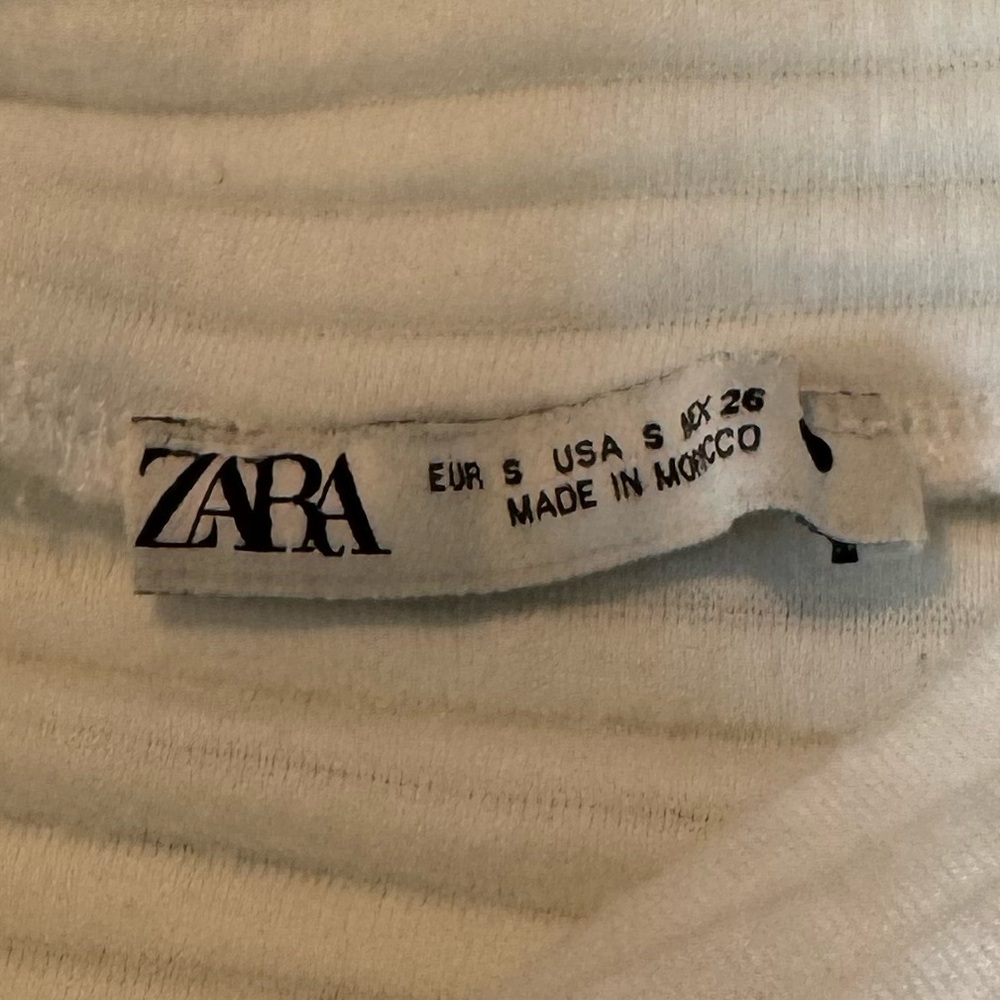Zara Cream Ribbed Knit Top - Picture 7 of 8